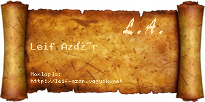 Leif Azár névjegykártya
